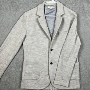 Reiss Charlie Mens 44R XL Jacket Blazer Grey Wool Jersey Knit Fast Shipping EUC